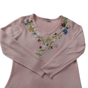 Vintage Adrian‎ Dilafield 80's Women's Size Medium Embroidered Sweater Coquette